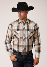 Pard's Western Shop  Roper Men's Black/Khaki/White Plaid Western Snap Shirt