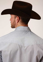 Men's Blue and White Pinstripe Western Snap Shirt from Roper Apparel