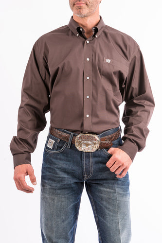 Pard's Western Shop Cinch Men's Solid Brown Button-Down Shirt