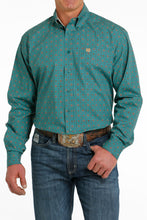 Pard's Western Shop Cinch Men's Teal Geo Print Button-Down Shirt