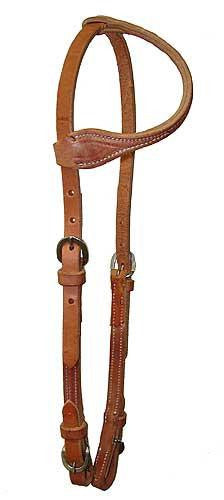 Contour Ear Harness Leather Headstall with Buckle End
