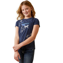 Pard's Western Shop Ariat Navy Frolic Horses Tee for Girls