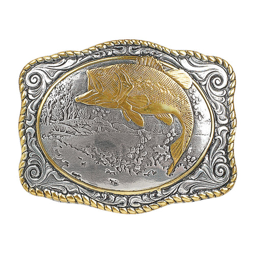 Pard's Western Shop Crumrine Rectangle Vintage Bass Fish Buckle