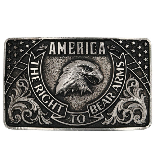Pard's Western Shop Montana Silversmiths Eagle Arms Patriotic Attitude Buckle