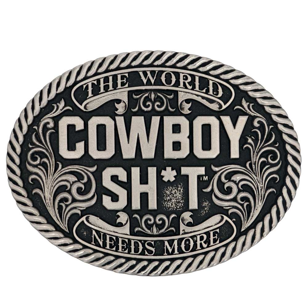 Pard's Western Shop Montana Silversmiths Cowboy Sh*t Blackened Attitude Buckle