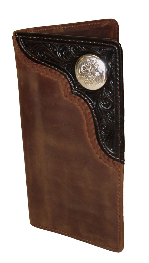 Silver Creek Tooled/Braided with Concho Bronc Buster Rodeo Wallet