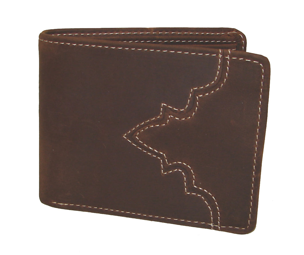 Pard's Western Shop Silver Creek Classic Distressed Brown Leather Bifold Wallet