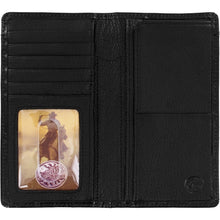 Silver Creek Black Ostrich Print Checkbook Wallet