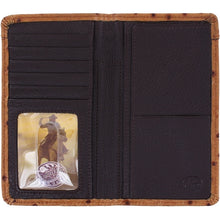 Silver Creek Peanut Ostrich Print Checkbook Wallet