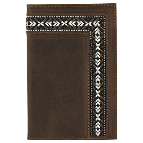 Pard's Western Shop Justin Brown Low Profile Rodeo Wallet with Aztec Trim
