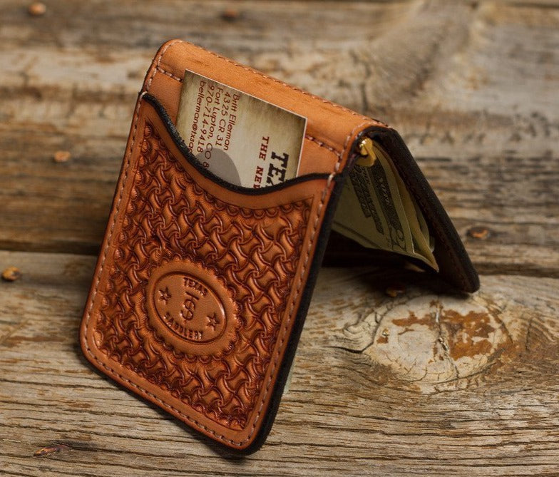 Texas Saddlery Saddle Tan Spider Tooled Money Clip – Pard's