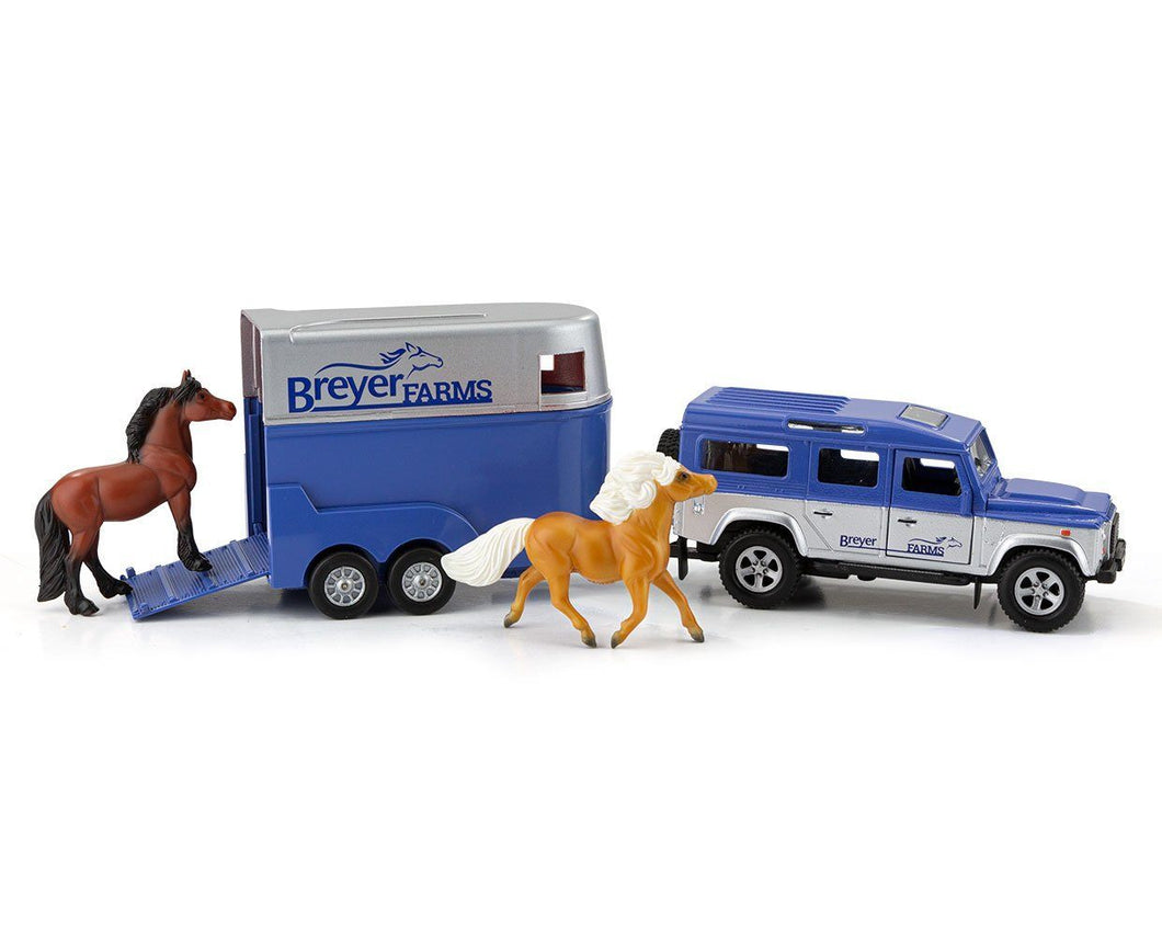 Pard's Western Shop Breyer Land Rover & Tag-A-Long Horse Trailer Stablemate Play Set