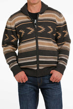 Pard's Western Shop Cinch Charcoal/Tan Aztec Design Full Zip Sweater for Men