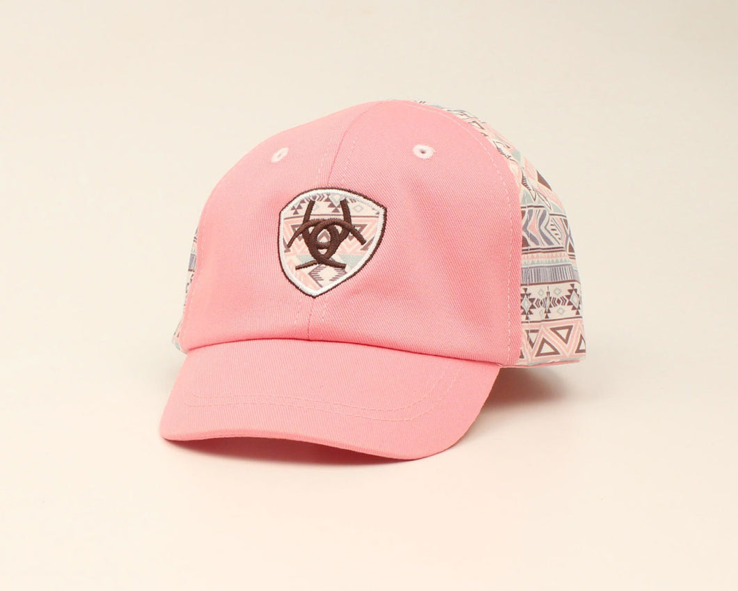 Pard's Western Shop Pink Ariat Infant Ballcap with Aztec Print Back
