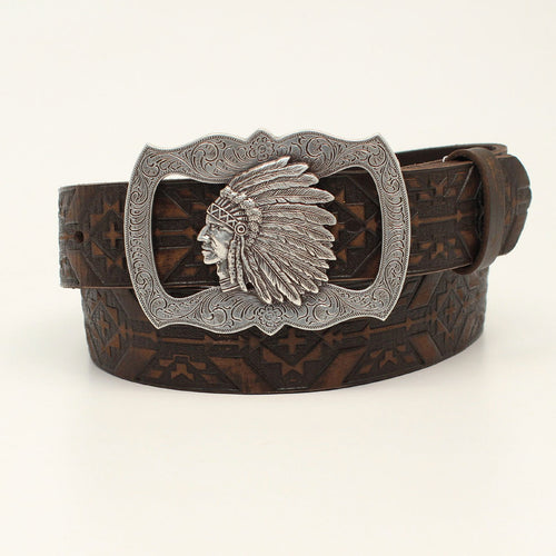Angel Ranch Brown Aztec Belt with Chief Buckle
