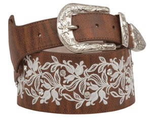 Angel Ranch Brown Embroidered 3 1/4